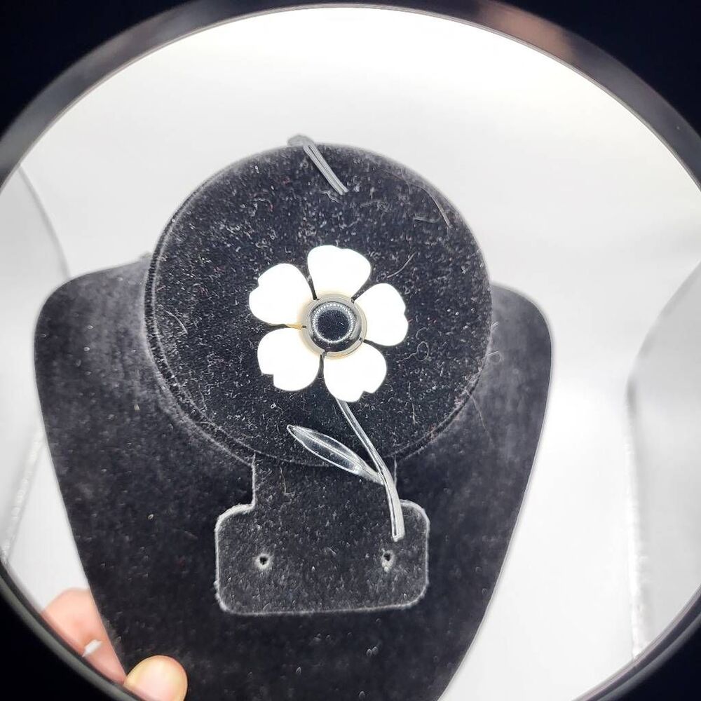 Vintage 60s Flower Power Mod Enamel Flower Pin - 3"